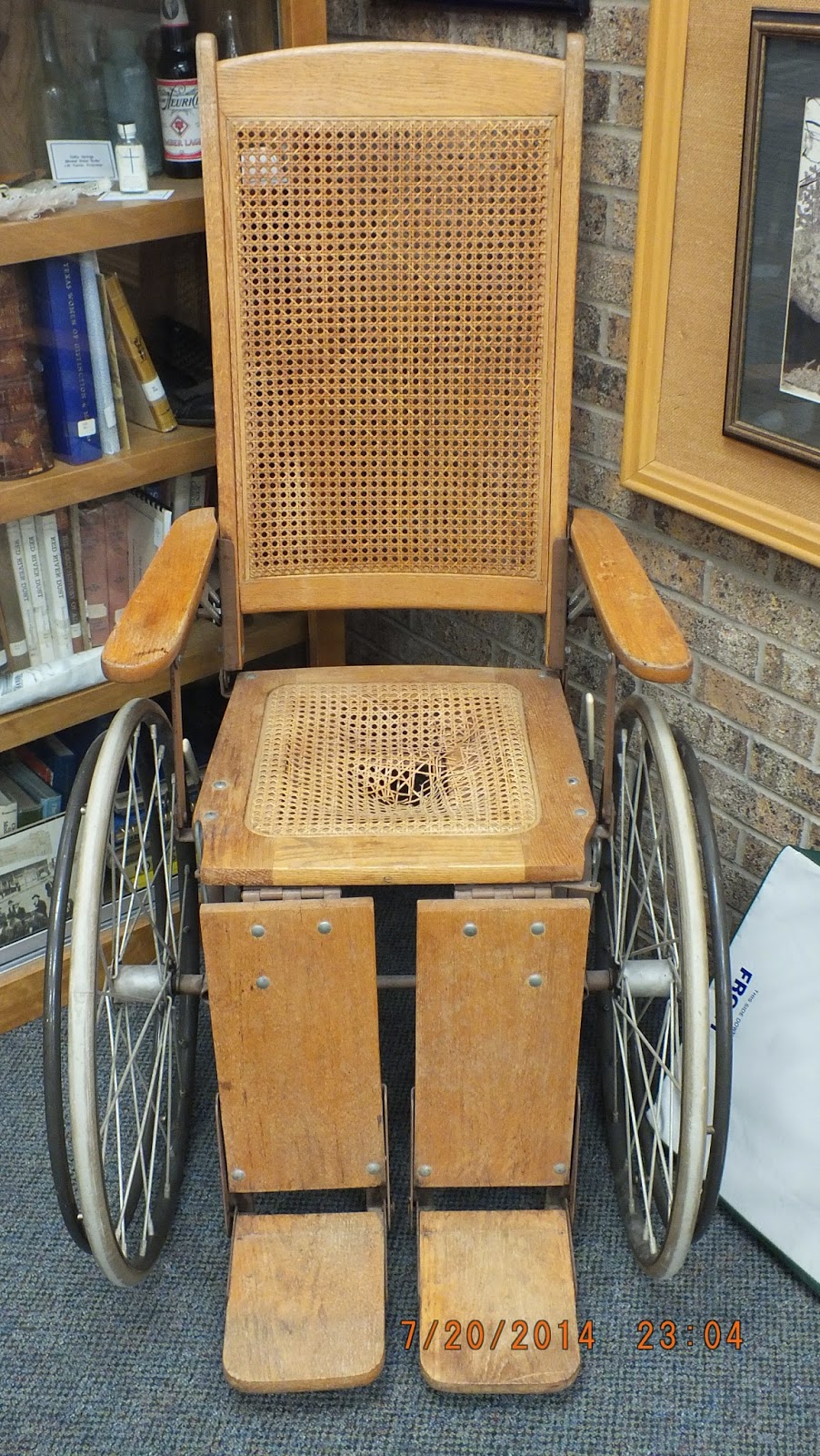 Red River County Public Library Antique wheelchair has a new home here
