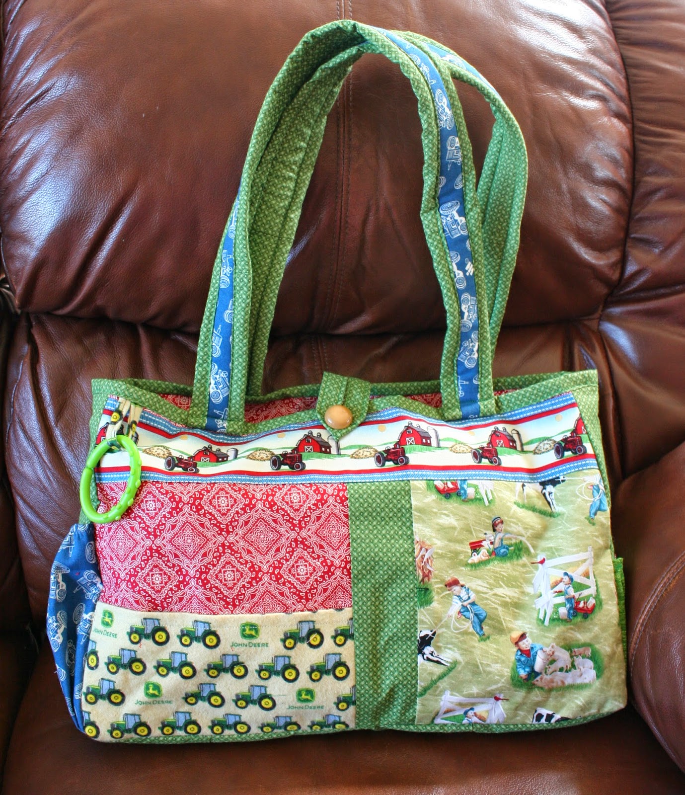 Deerecountry Quilts Tractor & Farm Diaper Bag