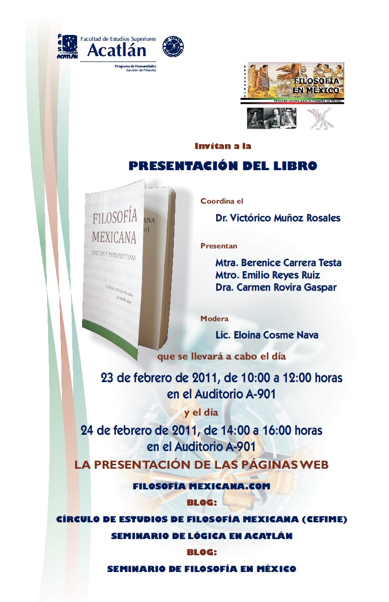 Presentación del libro: FILOSOFÍA MEXICANA