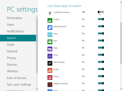 Thủ thuật Tùy chỉnh ứng dụng tìm kiếm trong Windows 8