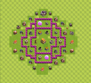 Base Hybrid TH6 Full Defense Clash of Clan base TH6