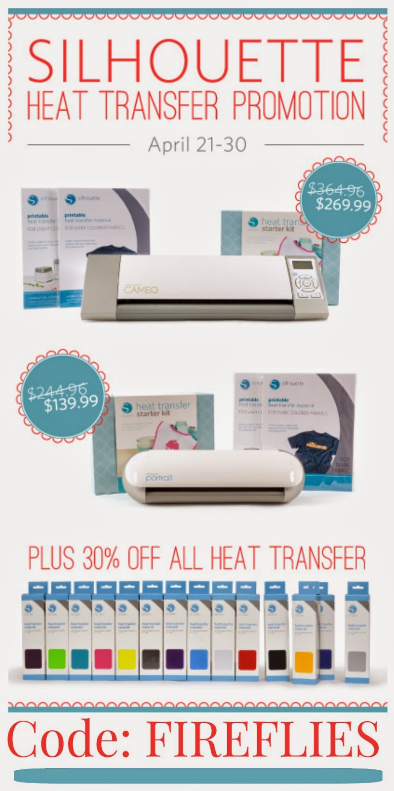 Fireflies and Jellybeans Silhouette Heat Transfer April Promo