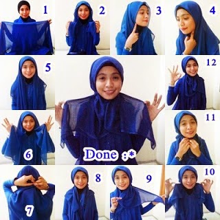 Gambar cara pakai jilbab pasmina panjang