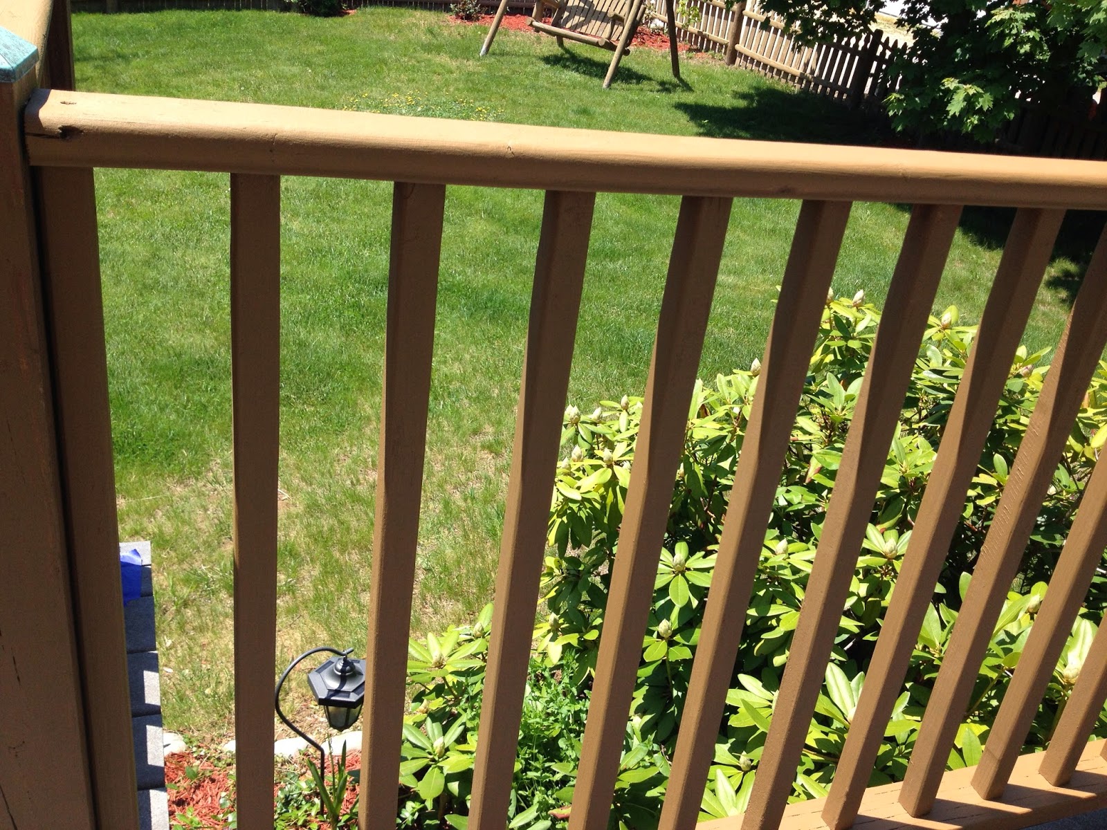 Balancing On My Toes DIY Staining The Deck Railings