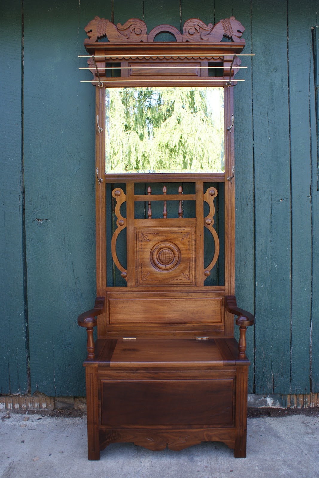 John Mark Power, Antiques Conservator Reproduction Walnut Hall Tree