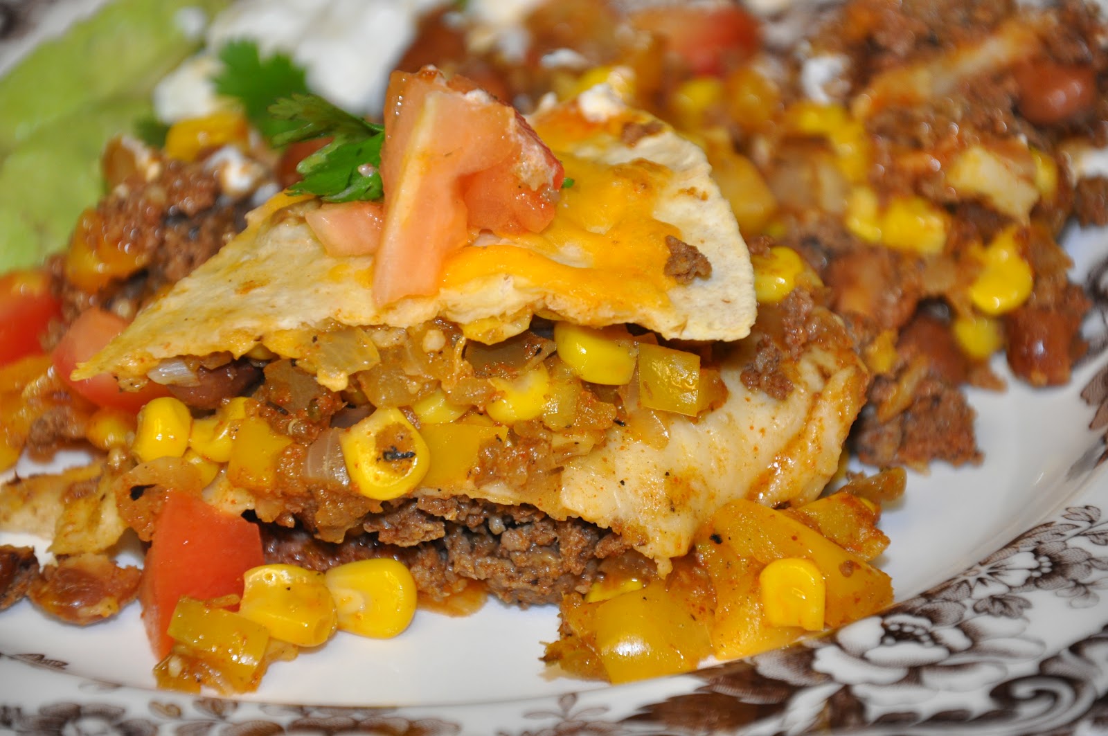 Elizabeth Ann's Recipe Box Stacked Sweet Corn, Bean and Beef Casserole