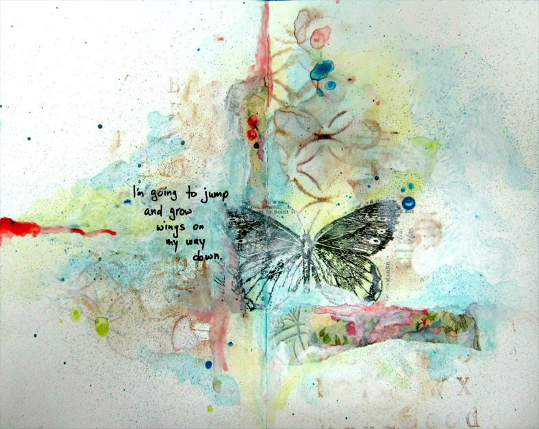 scrappin it Water Color Art Journal Page