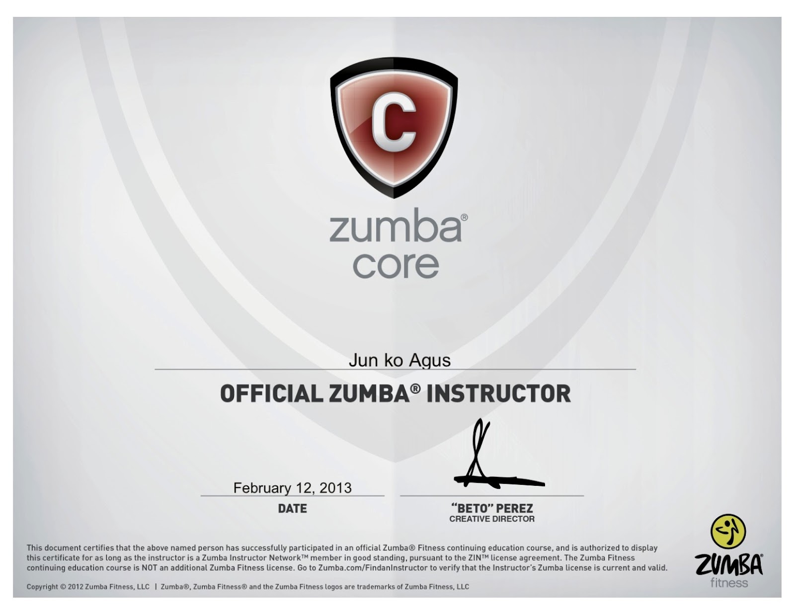 Examples Of Best Certificate Zumba Certification