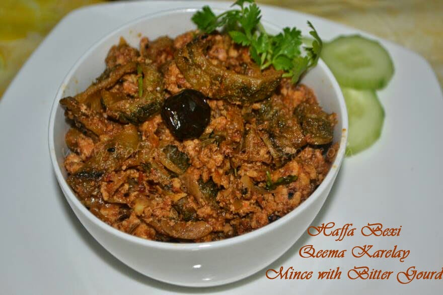 Mince with Bitter Gourd (Qeema Karelay) Haffa's kitchen adventures