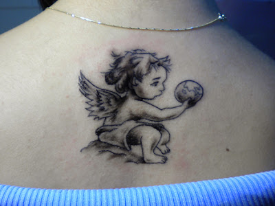 The angel tattoo are either depicted as a whole angel 