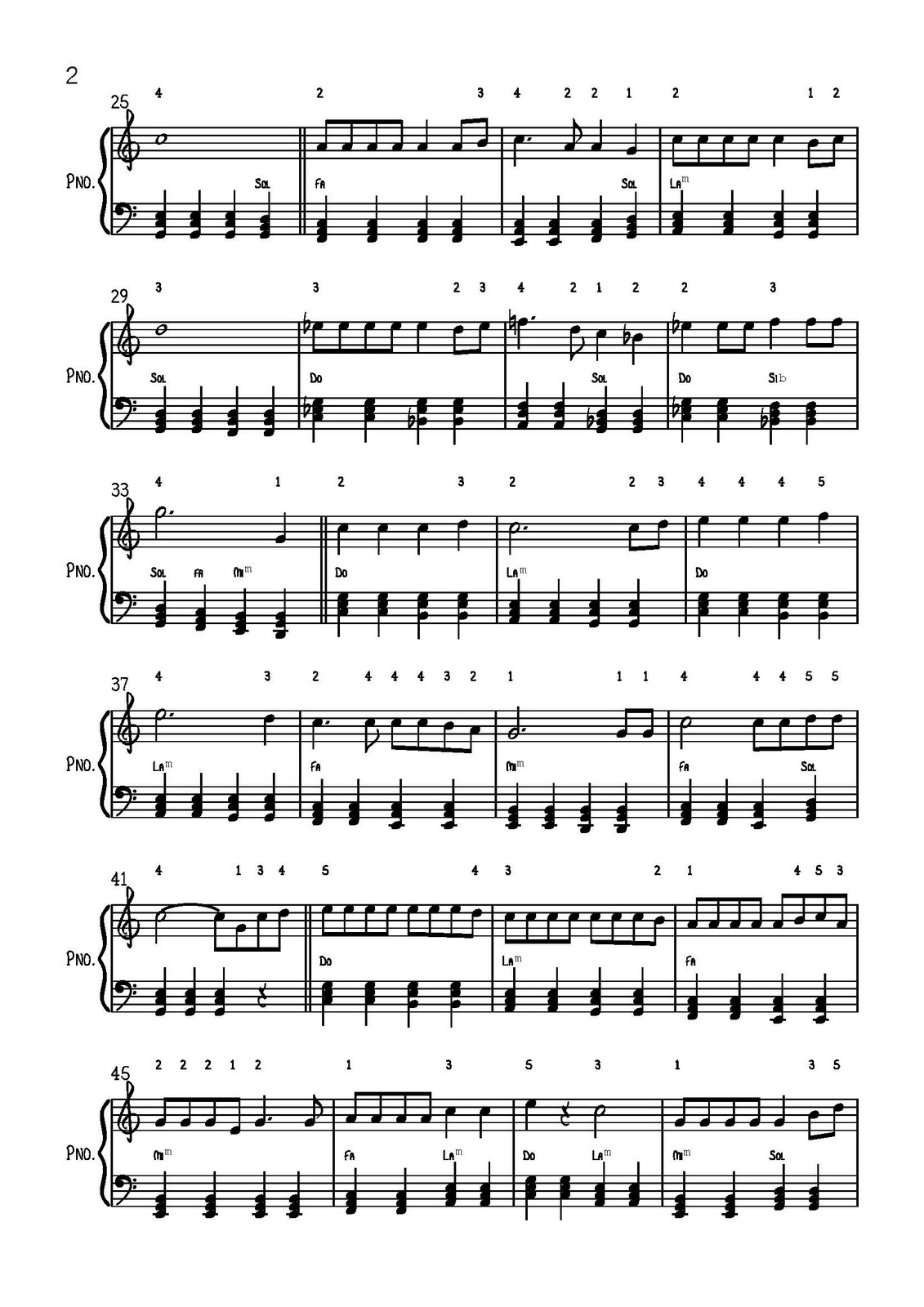 Partition piano 3 notes