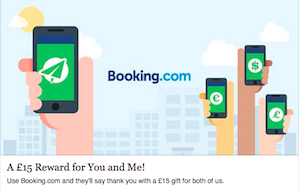 Get £15 off your first booking with Booking.com
