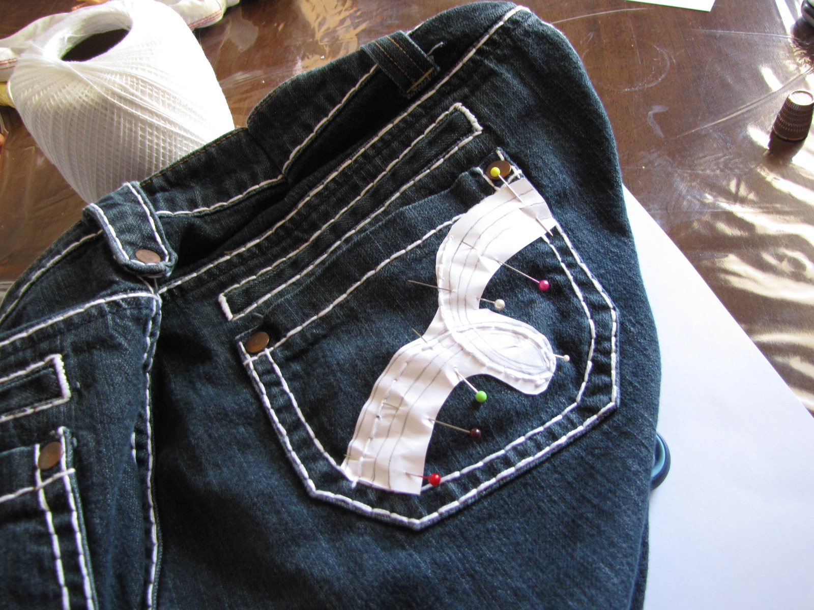 Priddy Haven Project White Stitched Jeans