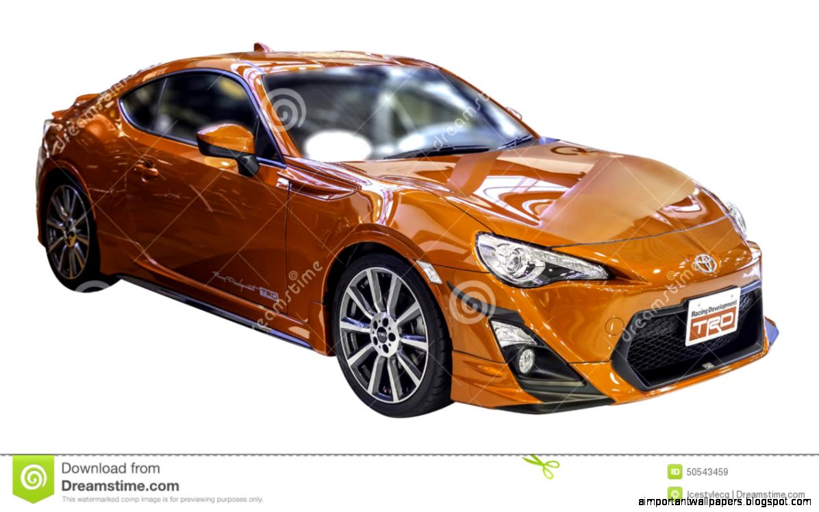 Orange Toyota GT 86 Sports Car On White Backgroun With Workpaths Orange Toyota GT 86 Sports Car On White Backgroun With Workpaths