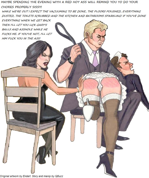 Cuckold Spanked By Bull.