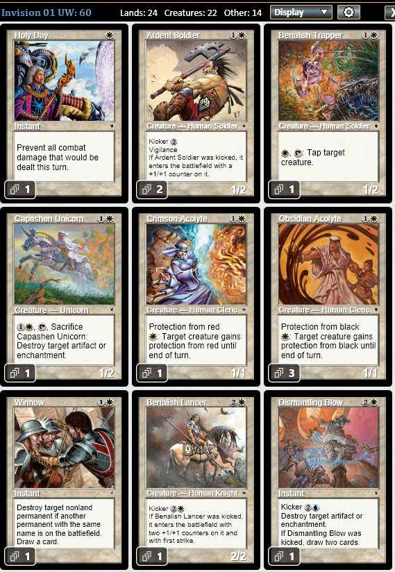 magic the gathering adventures legacy invasion uw blue white flyers deck