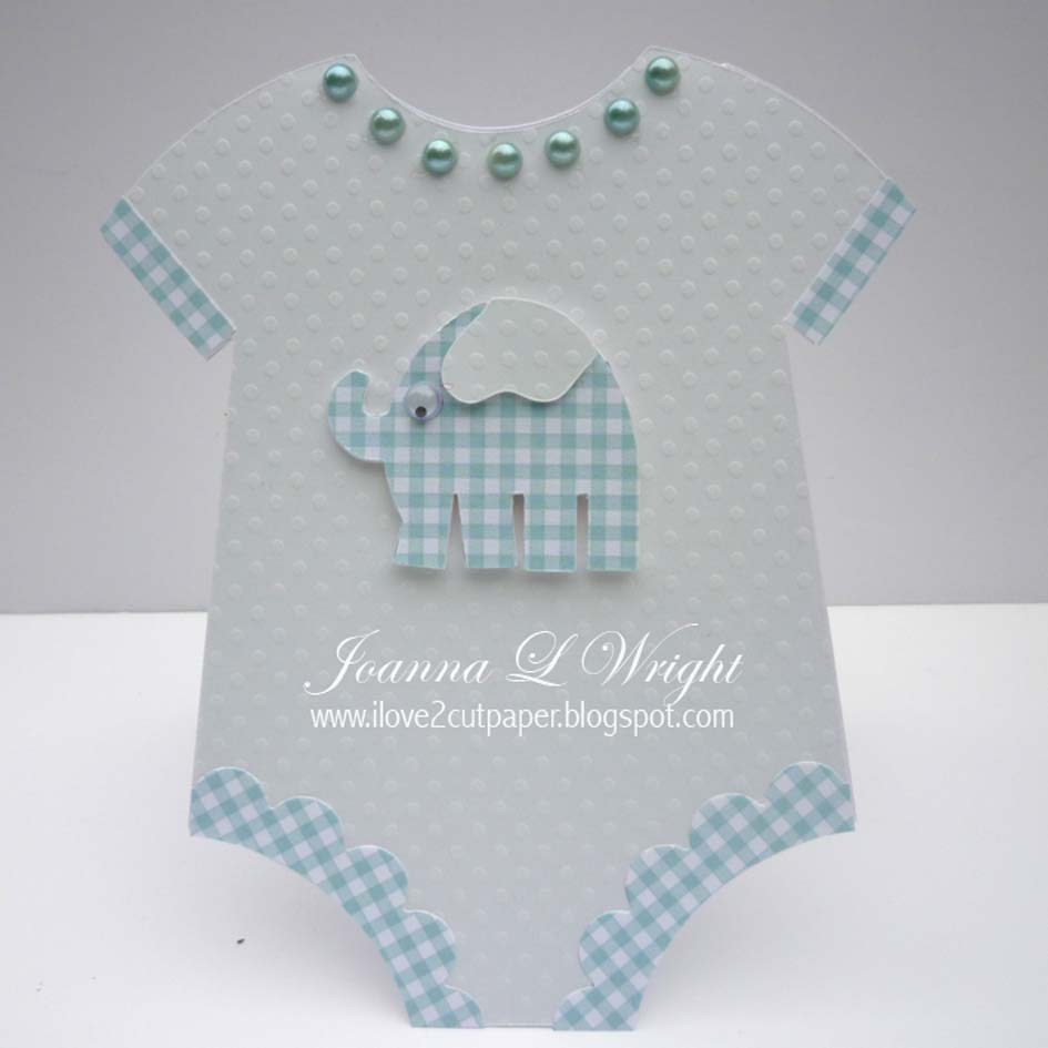 i love 2 cut paper Onesie Shaped Card