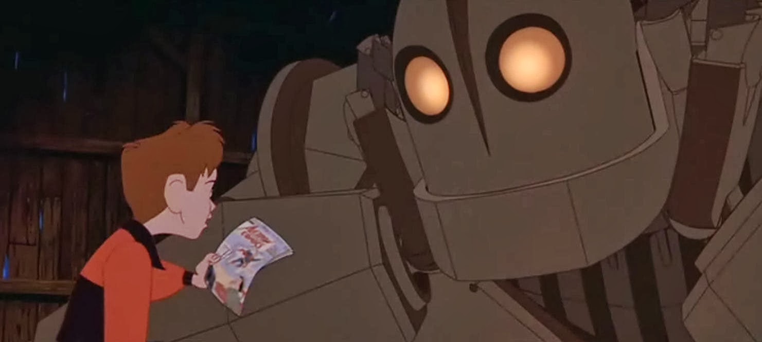 Image result for Iron giant reading comics