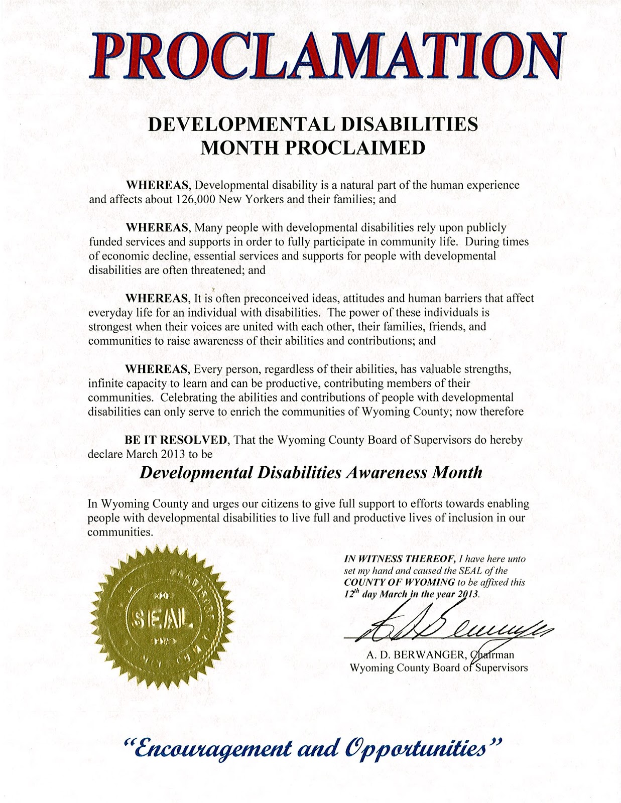 The Arc of LivingstonWyoming March Proclaimed Developmental