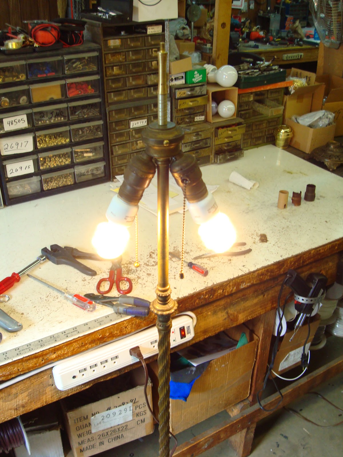 Lamp Parts and Repair Lamp Doctor Floor Lamp with Busted Cluster Top