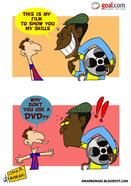 Omar Momani cartoons: Pele Movie and Messi
