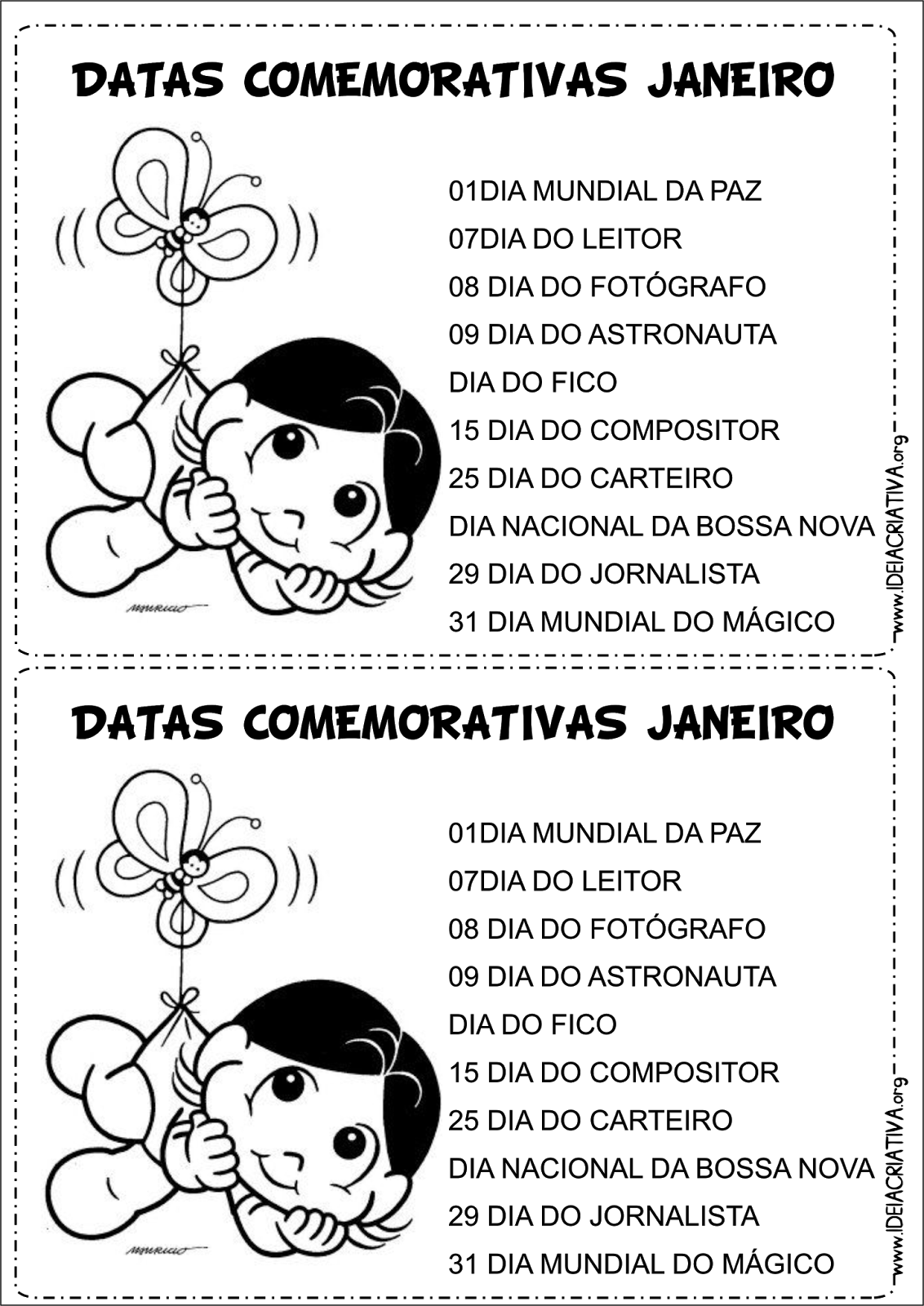 Educando com amor Datas comemorativas mês a mês