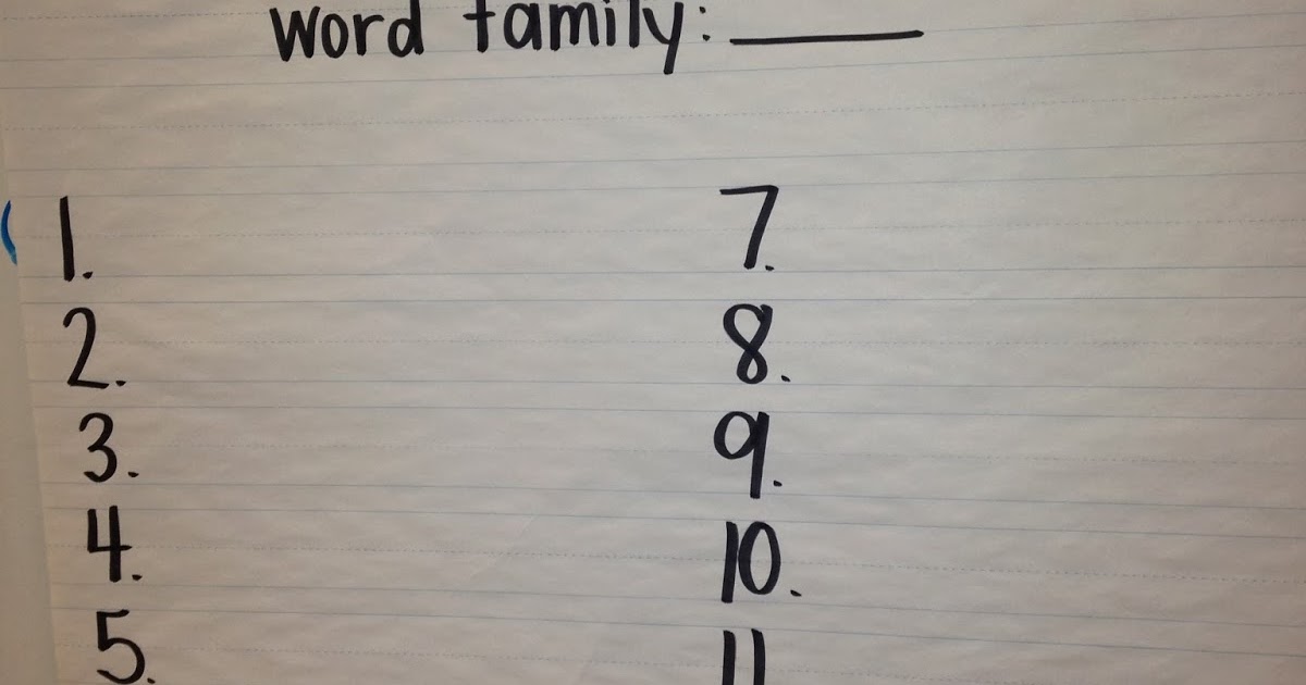 Mrs. Wheeler's First Grade Tidbits: Teaching Word Families