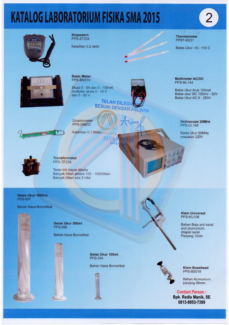 RAB Laboratorium Fisika SMA Paket 150 juta Alat Peraga Lab Fisika SMA