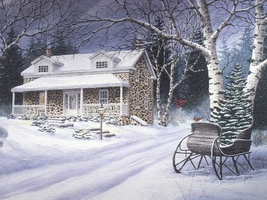 Wallpapers of Christmas Snow House | Desktop Wallpaper Backgrounds