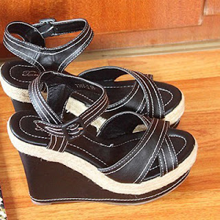 Woven Faux Leather Wedges