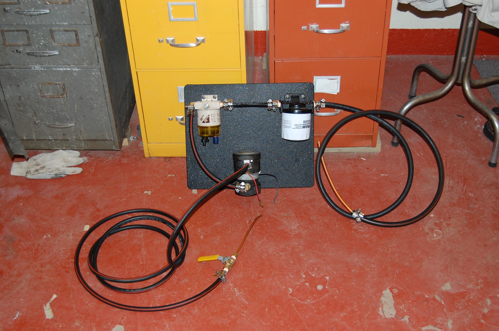 Carpe Diem, a Seafarer 38C Portable fuel polishing system