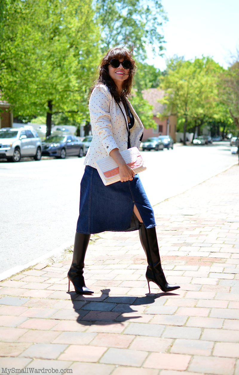 Denim Skirt With Knee High Boots MY SMALL WARDROBE