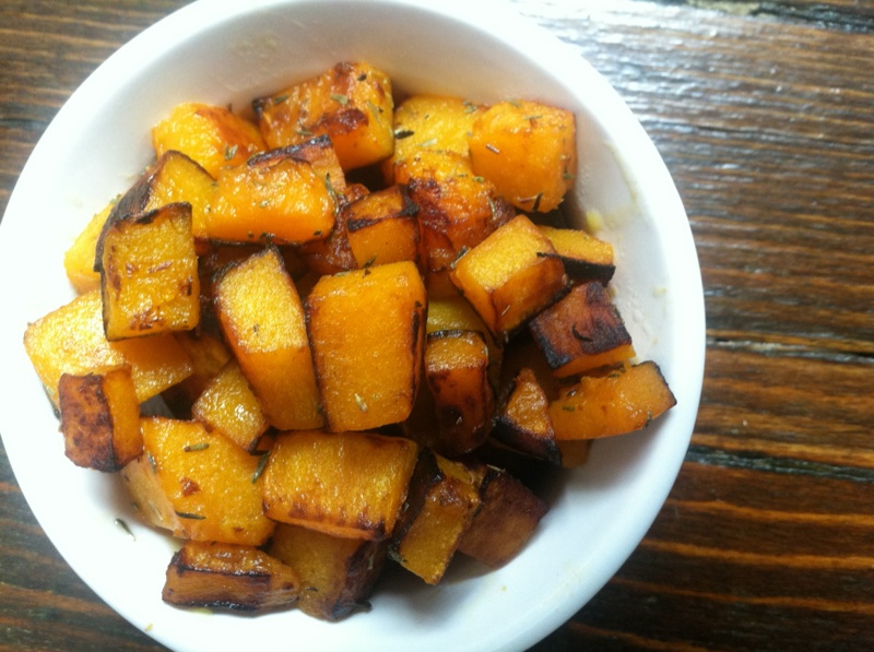 Bright Bold and Beautiful Thyme Roasted Butternut Squash