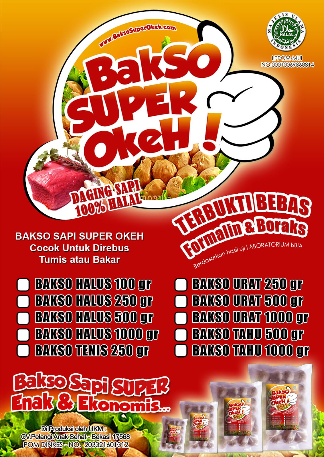 Katalog &amp; Brosur <strong>BAKSO SUPER OKEH</strong>