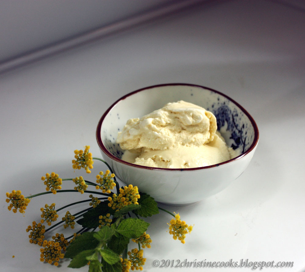 Christine Cooks Fennel Blossom and Lemon Balm Ice Cream with Absinthe