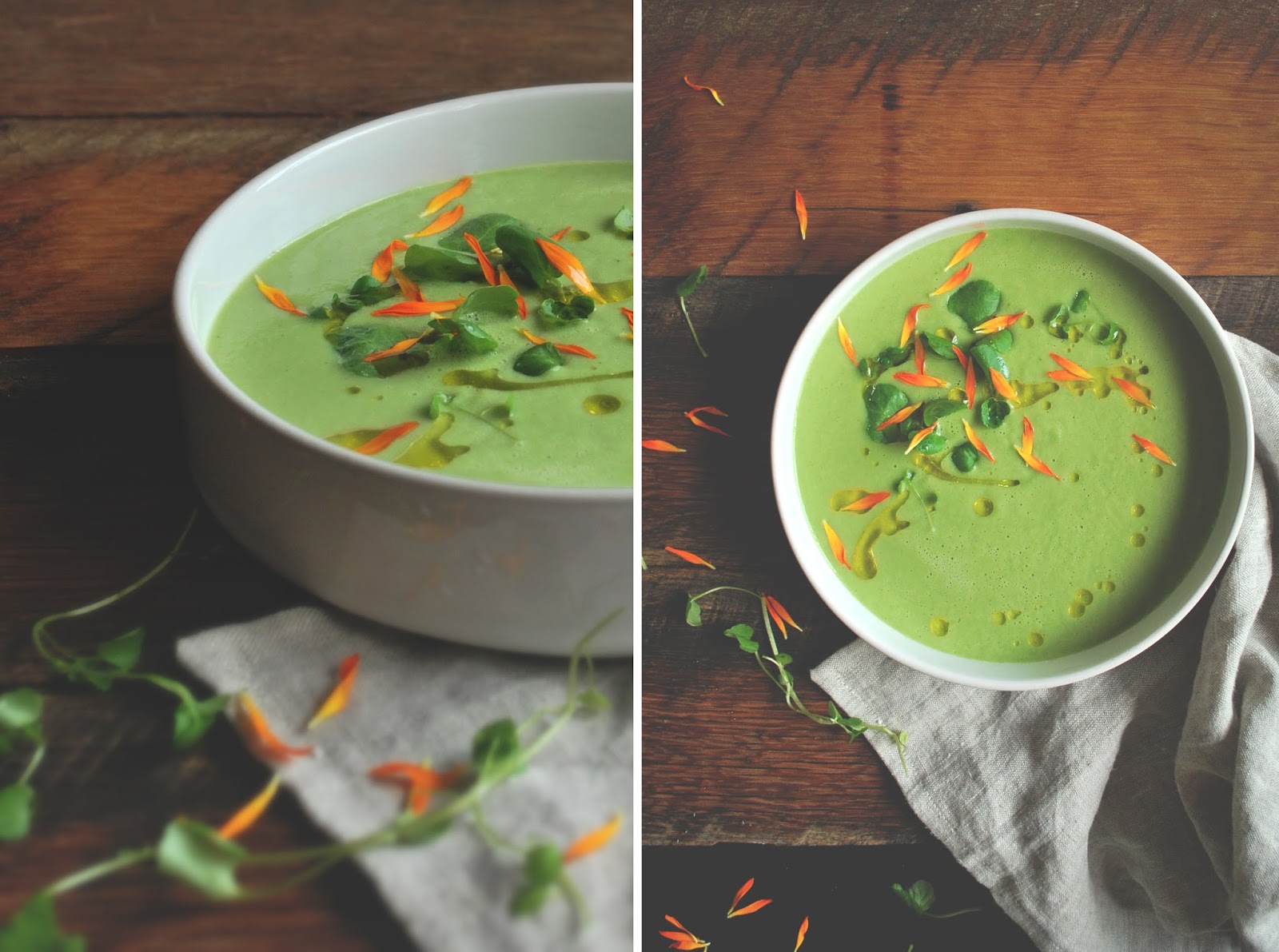 chilled cucumber & watercress soup