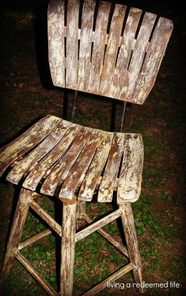 living a redeemed life Antique, Wooden Bar Stool