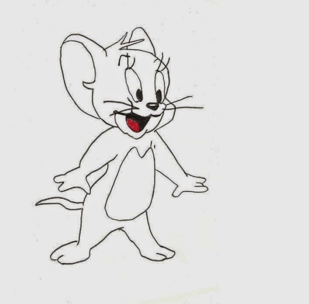 Noty And Happy Jerry the Mouse Colour Drawing HD Wallpaper