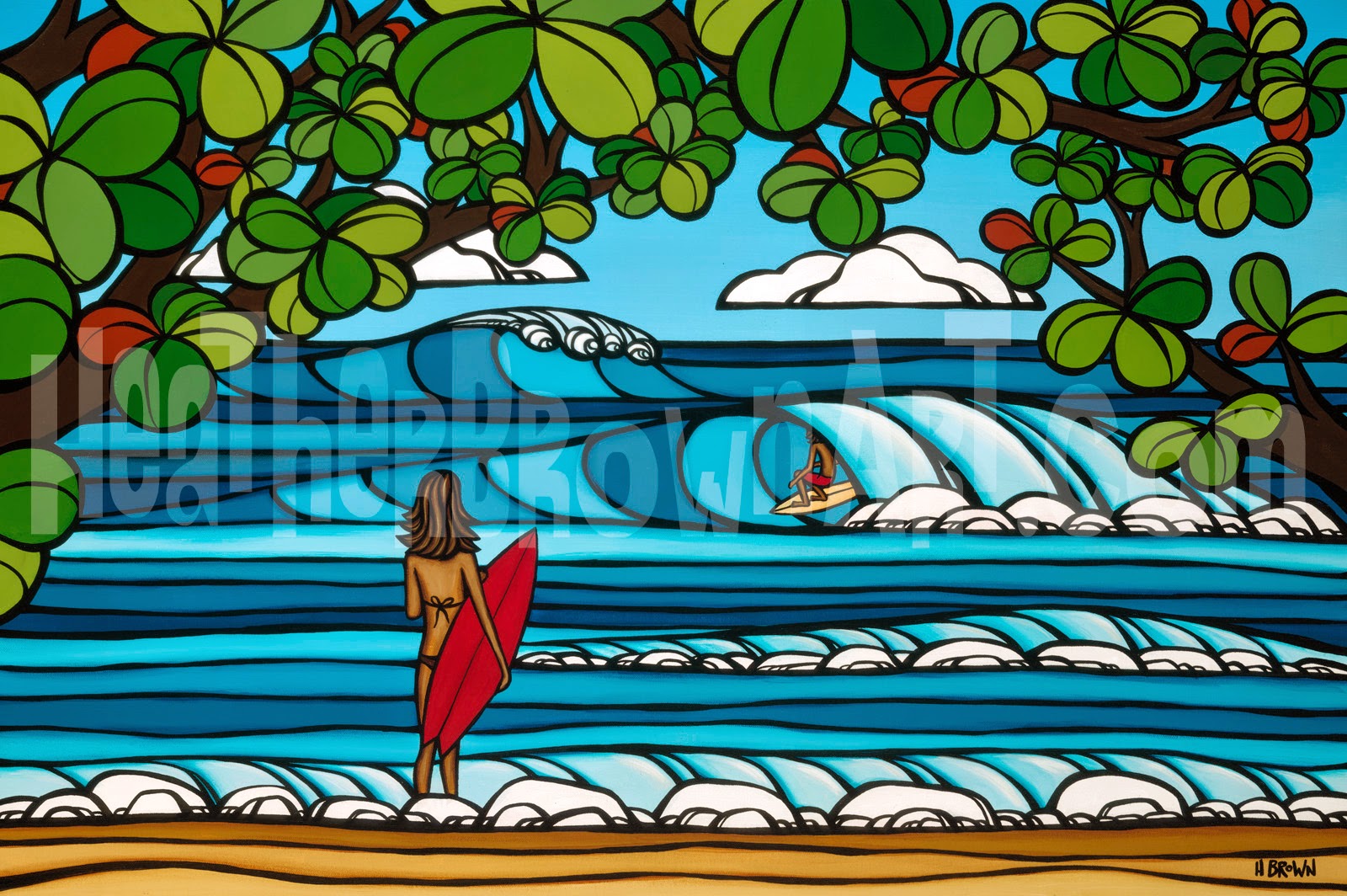 hawaii art surfing