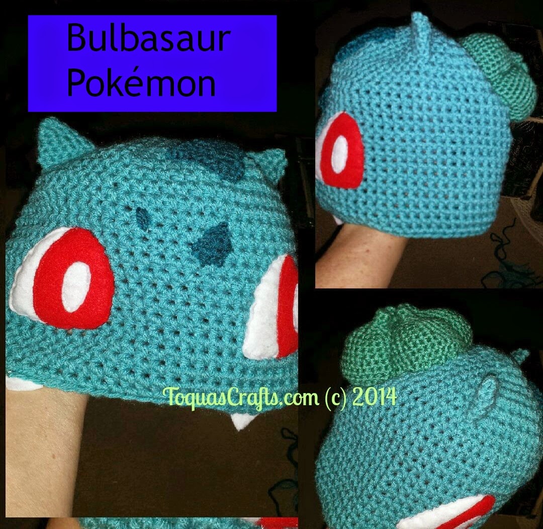 Toqua's Crafts Bulbasaur (Pokémon) Free Pattern and Tutorial