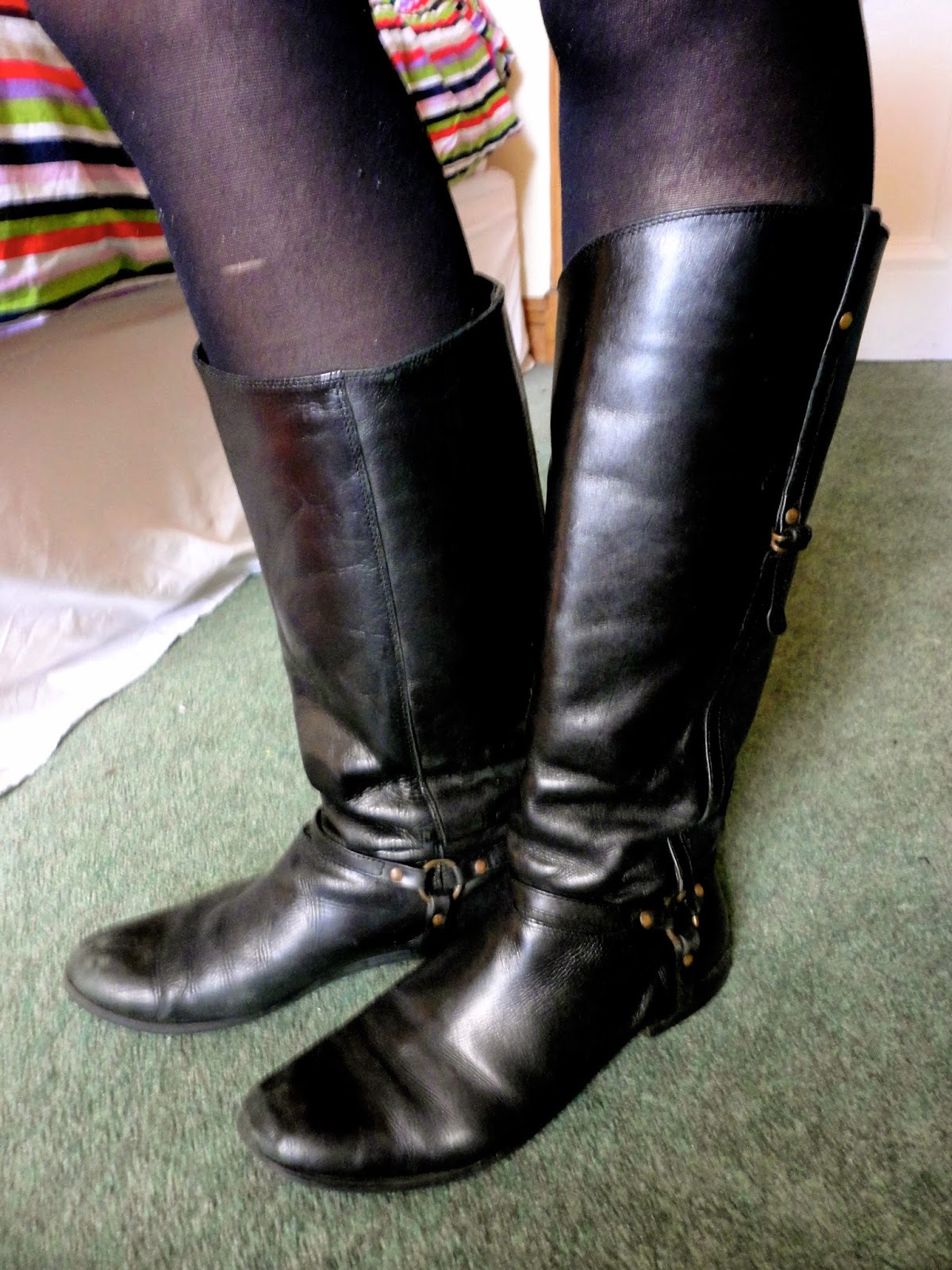 tall black leather riding boots