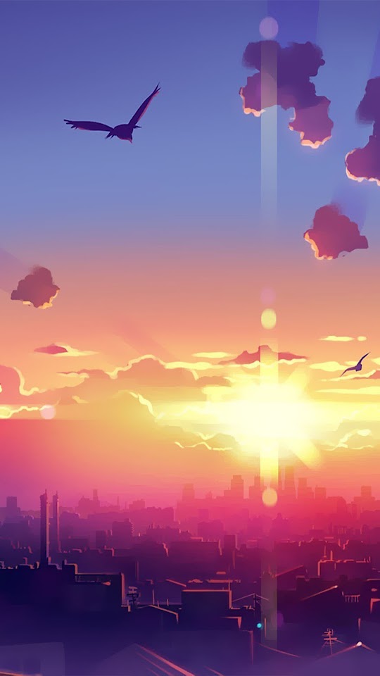 Sunrise City Morning Android Wallpaper