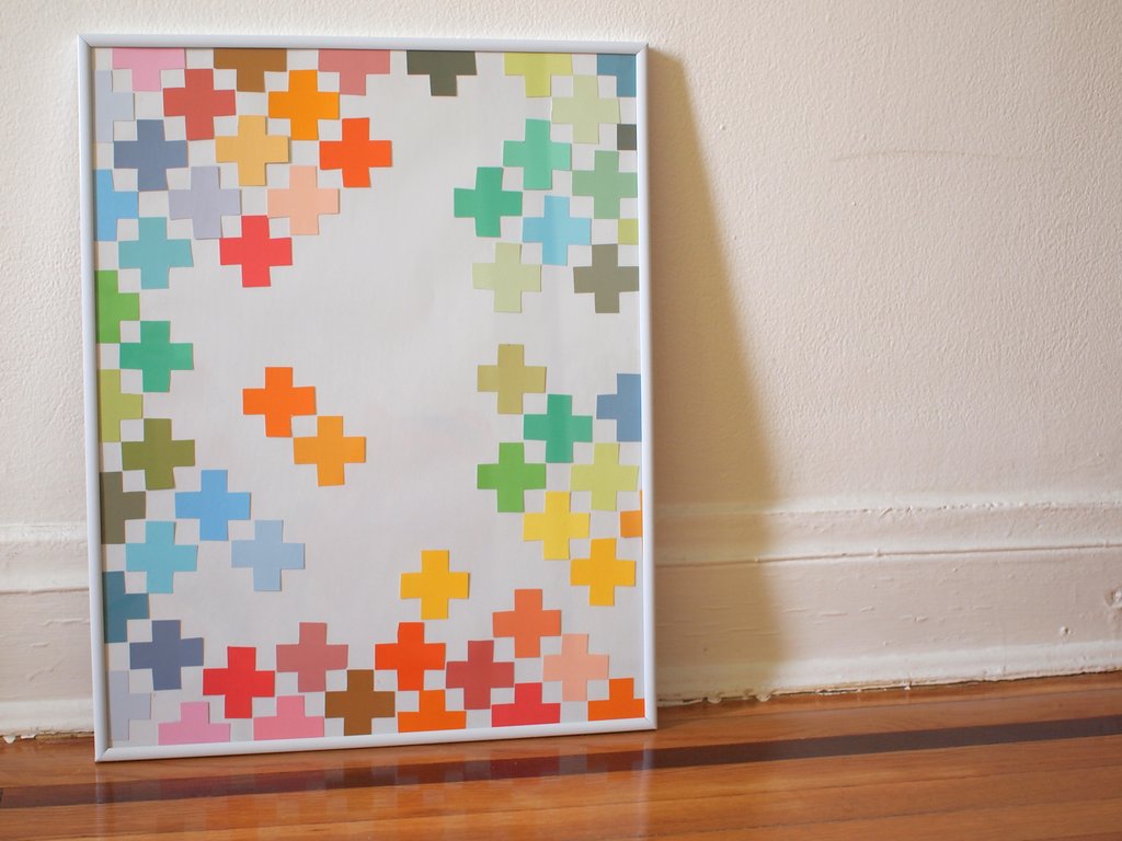 Paint Chip Wall Art Pink Stripey Socks