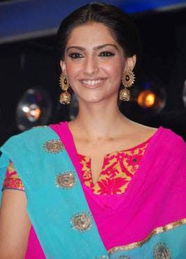 Sonam Kapoor Gold Chandelier Earrings