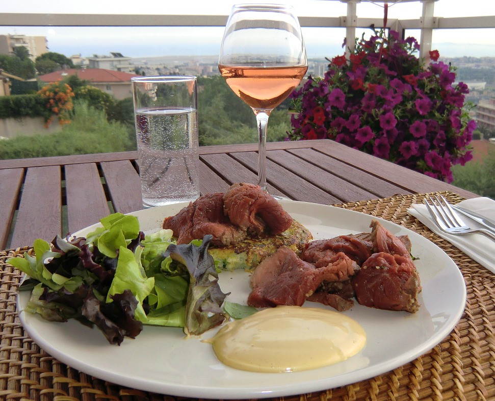 Beef fillet recipe with courgette cake Hiking and Cooking in the