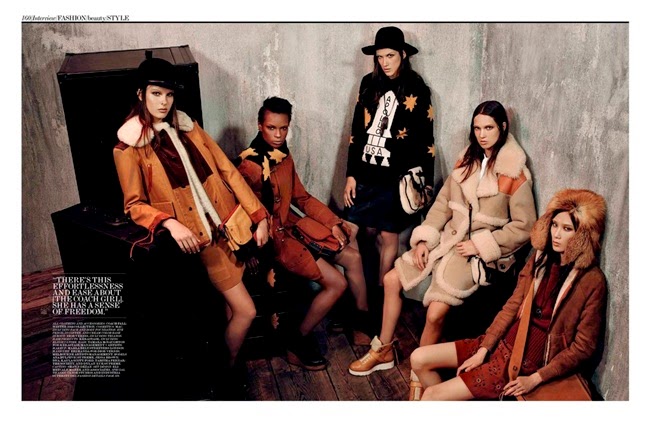 Interview September 2014, Ana Buljevic、Tabitha Pernar、Dylan Xue薛冬琪 etc. Coach 2014 AW by Stuart Vevers Beige Shearling Coat Editorials