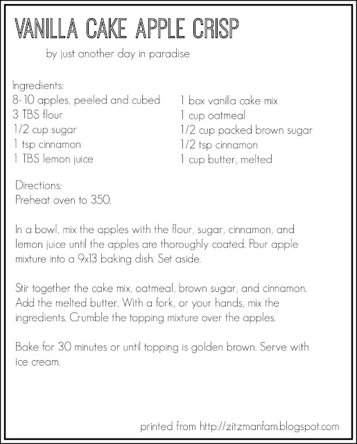 Larissa Another Day Vanilla Cake Apple Crisp