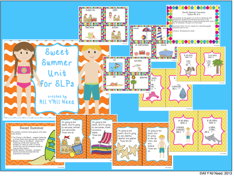 Sweet Summer Unit for SLPs and a Giveaway All Y'all Need