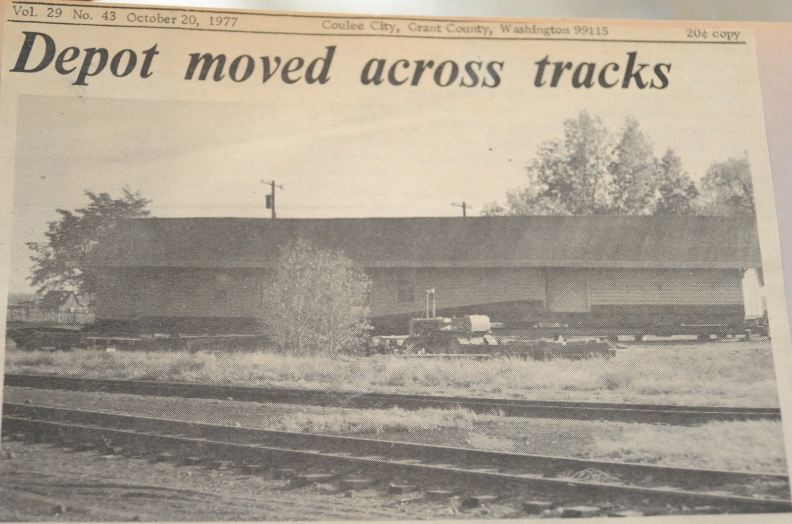 Big Bend Railroad History The Coulee City Depot Moves