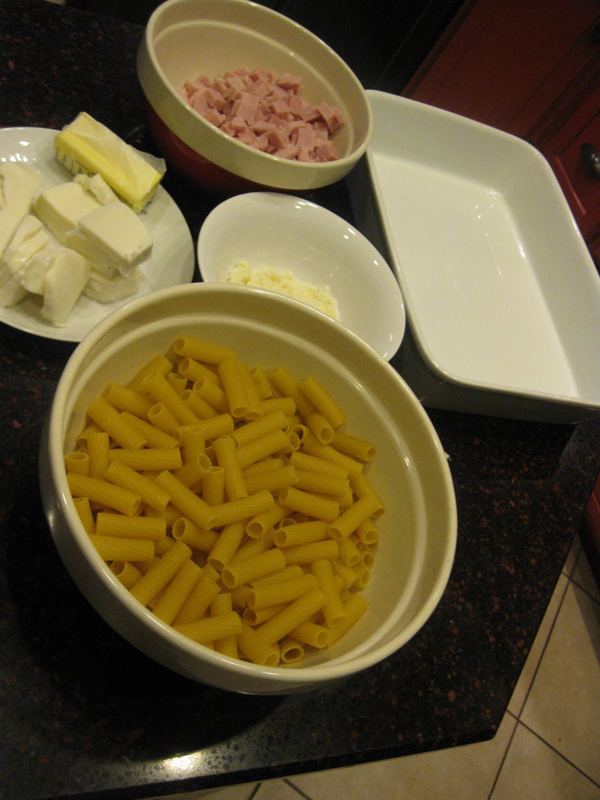 Pasta al Forno (Pasta baked in the oven with Ham, Bechamel, Asparagus and Mozzarella)